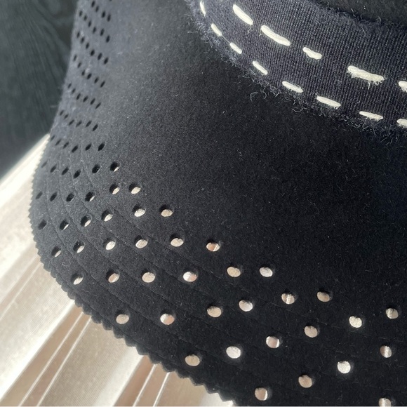 Designer Wool&Silk Black Hat Wide Brim Elegant Wild Wool Hat Autumn And Winter - Picture 6 of 8